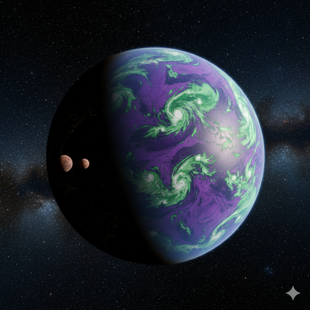 Planet Rylos distant space view